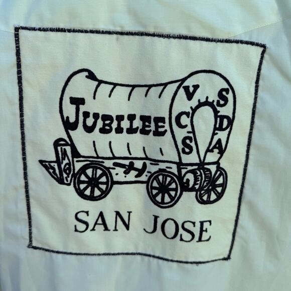Vtg 70s 'H bar C' HBC San Jose Jubilee Western Pearl Snap Shirt Men's 16 - 34 - Picture 3 of 16